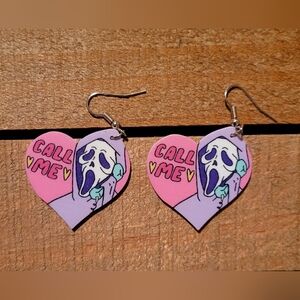 💟 Scream Ghost Face Call Me Acrylic Earrings